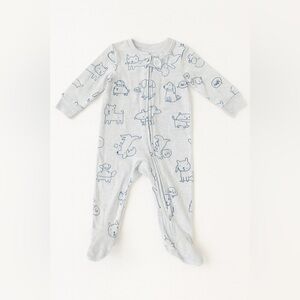 Adorable Gray and Blue Kids One Piece